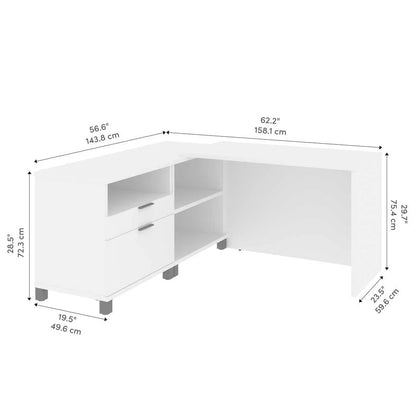 72" x 45" L-shaped modular desk